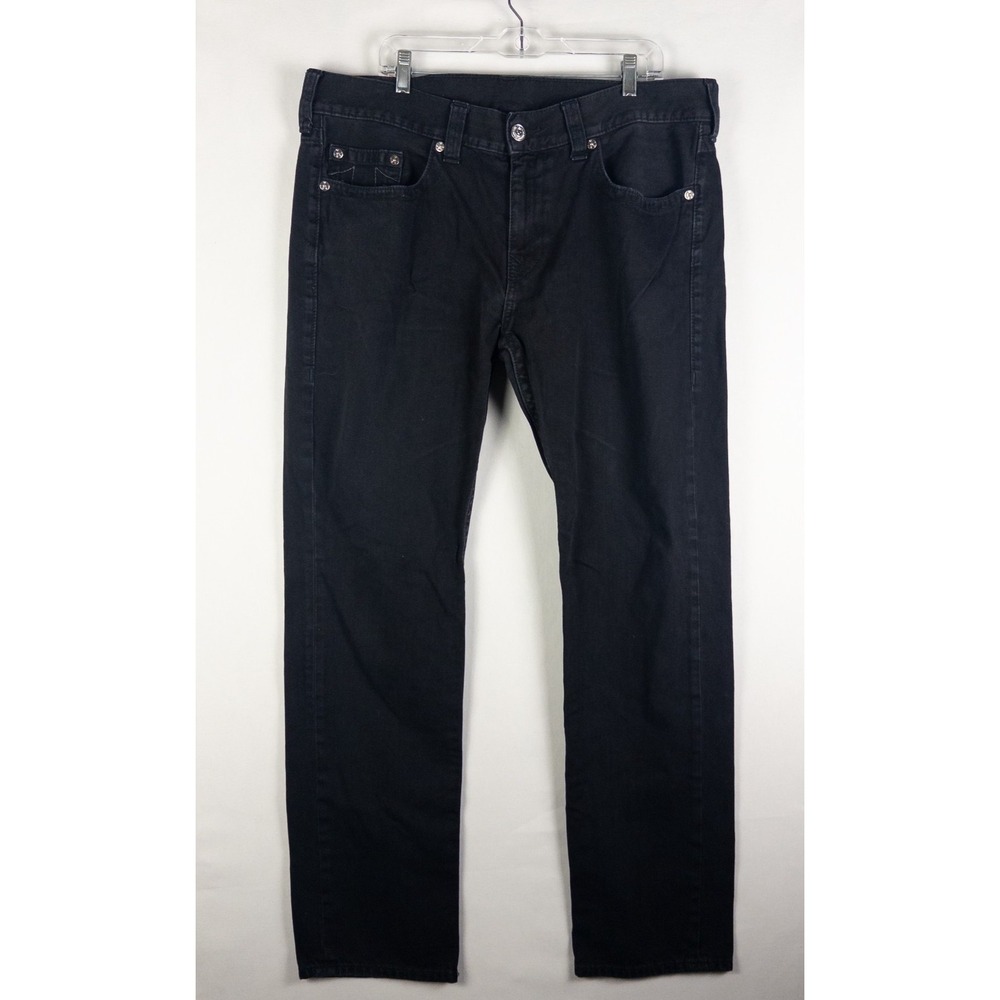 True‎ Religion Black Skinny Jeans Mens 38 Denim Horseshoe World Tour Cotton